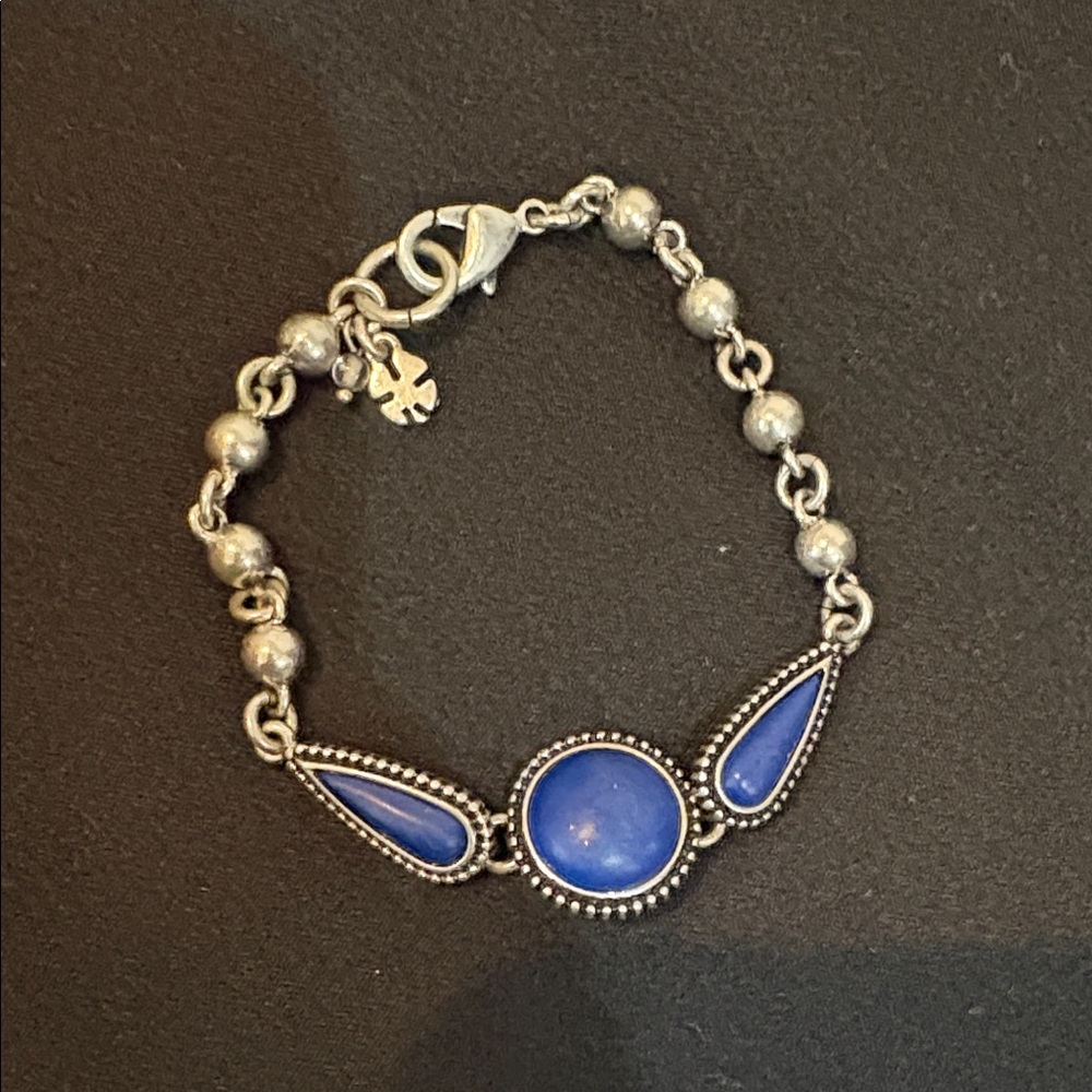 Lucky Brand Blue and Silver Beaded Bracelet